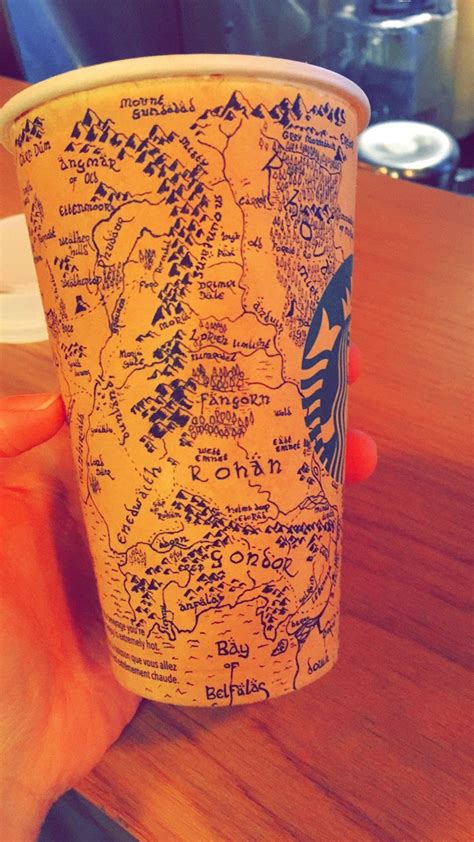 Starbucks Customer Draws Amazingly Detailed 'Lord of the Rings' Map on Cardboard Cup