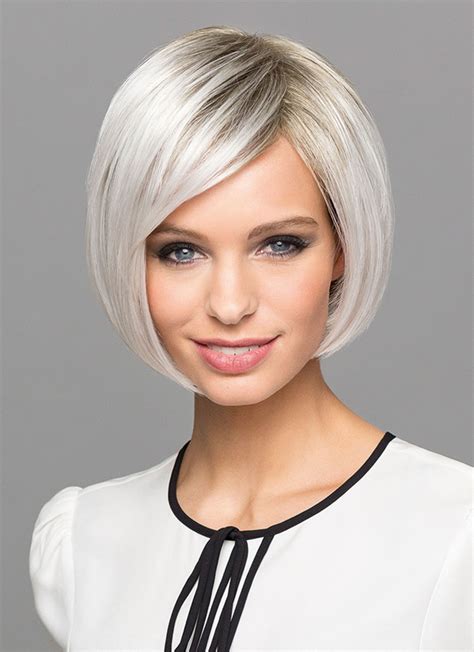 White Short Chic Bob Wigs with Side Bangs