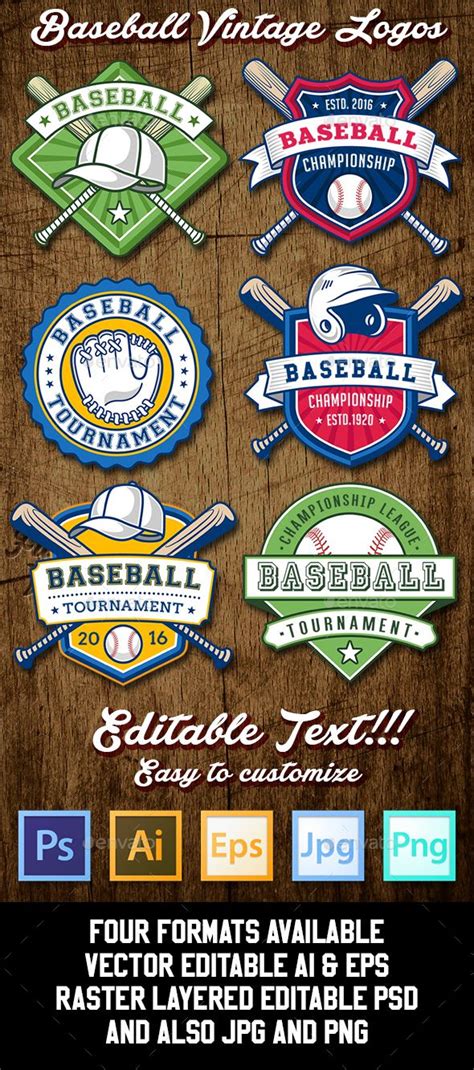 Baseball Logo Templates for Vintage Style Designs