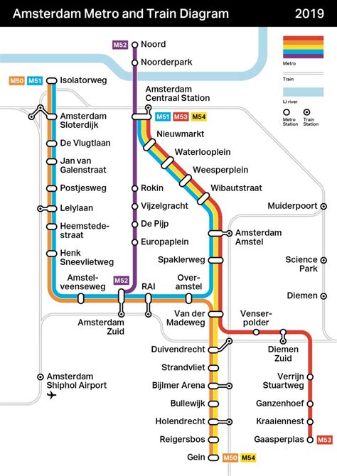 Transit Maps: Unofficial Map: Amsterdam Metro and Rail Map, 2019 by ...