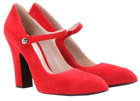 How to wear your Miu Miu red suede chunky heel mary jane style pumps ...