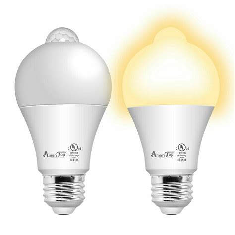 Motion Sensor Light Bulb- 2 Pack, 10W(60W Equivalent) 806lm Motion Activated Dusk to Dawn ...