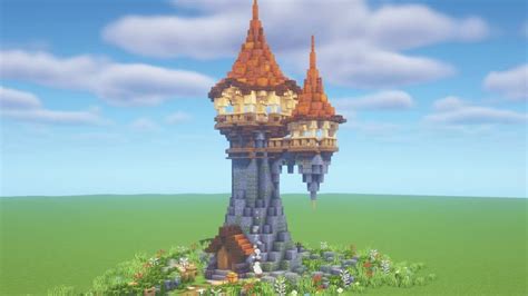 Minecraft | How to Build a Fantasy Medieval Tower (Tutorial) | Minecraft castle, Minecraft ...