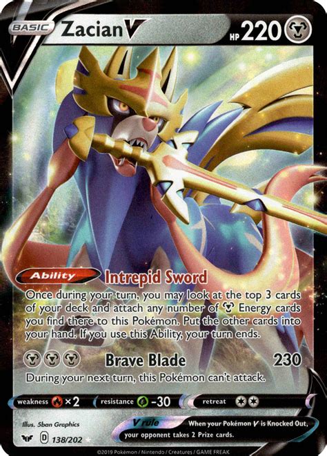 Zacian V - 138/202 - Sword & Shield – Card Cavern Trading Cards, LLC