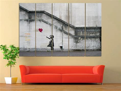 Banksy Balloon Girl Girl With Red Balloon Canvas Wall Street - Etsy