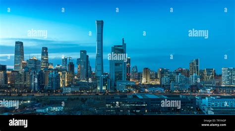 Night view of China International Trade Business Center, China Zun ...