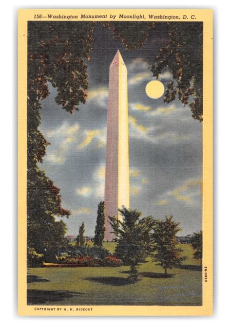 Washington, D.C., Washington Monument by moonlight | Vintage & Antique ...