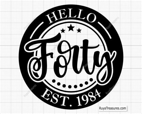 Hello Forty Svg, 40th Birthday Svg, 40 and Fabulous Svg, 40 Birthday ...