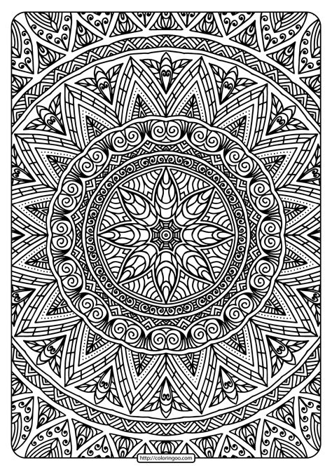 Free Printable Mandala Adult Coloring Book