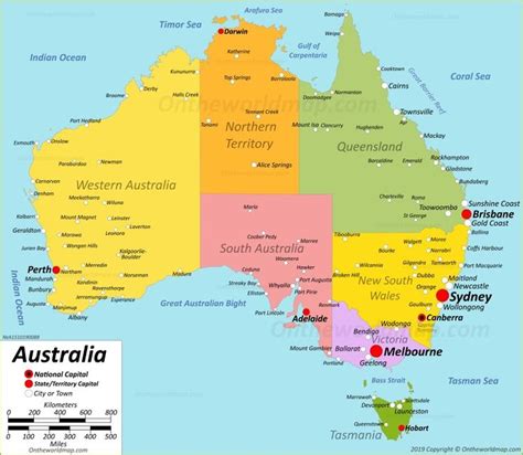 Large detailed map of Australia with cities and towns | Australia map, Detailed map of australia ...