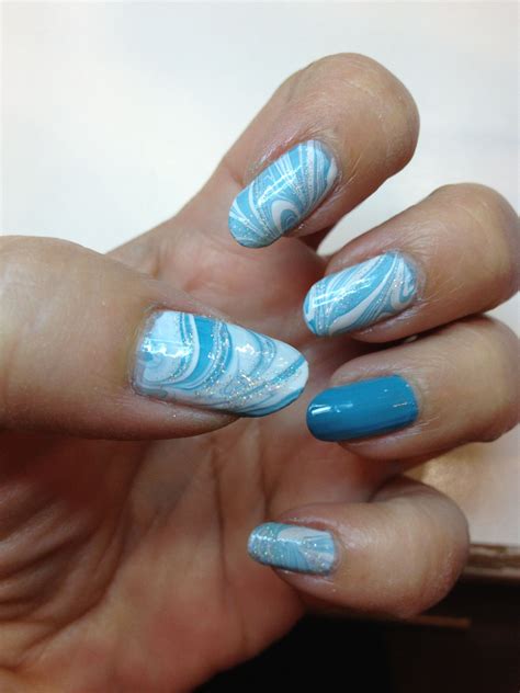 Blue marble nail art | My weekly self DIY nailart collection | Pinterest