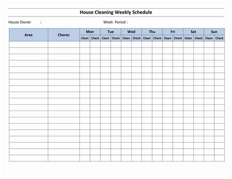 House Cleaning Schedule