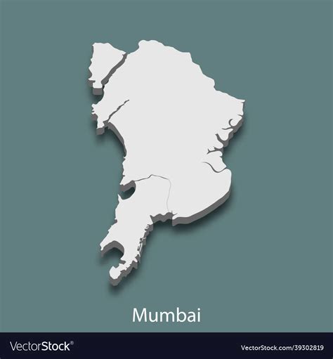 3d isometric map of mumbai is a city india Vector Image