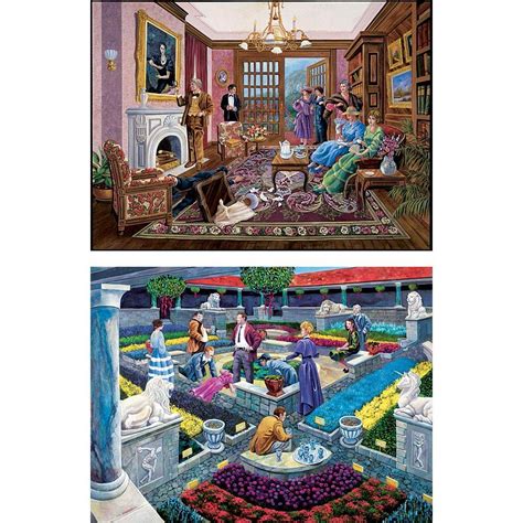 Set of 2: Murder Mystery 1000 Piece Story Jigsaw Puzzles | Bits and Pieces