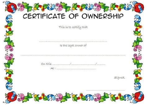 Ownership Certificate Templates Editable [10+ OFFICIAL DESIGNS] – Fresh ...