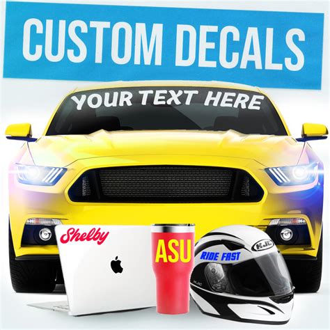 Buy Custom Stickers (50 Colors + 30 Fonts + 30 Sizes) - Vinyl Lettering ...