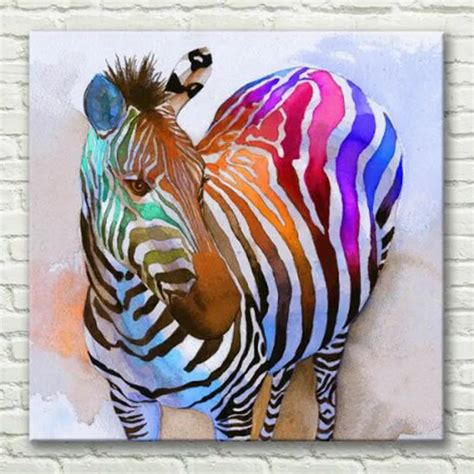 Aliexpress.com : Buy Colorful Handpainted Abstract Zebra Oil Painting ...