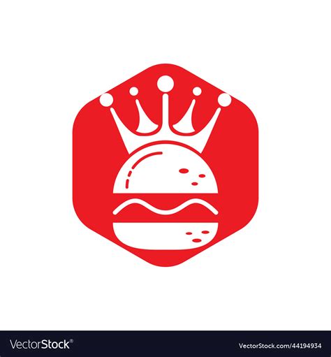 Burger king logo design Royalty Free Vector Image