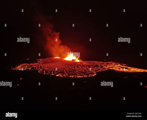 Drone Shot of Fagradalsfjall Volcano Stock Photo - Alamy