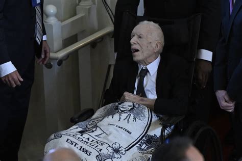 Memorial service honors Rosalynn Carter, with ailing former President Jimmy Carter in attendance ...