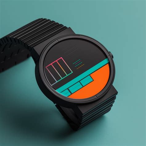 Premium AI Image | A Minimalist Digital Watch With Bold Colors