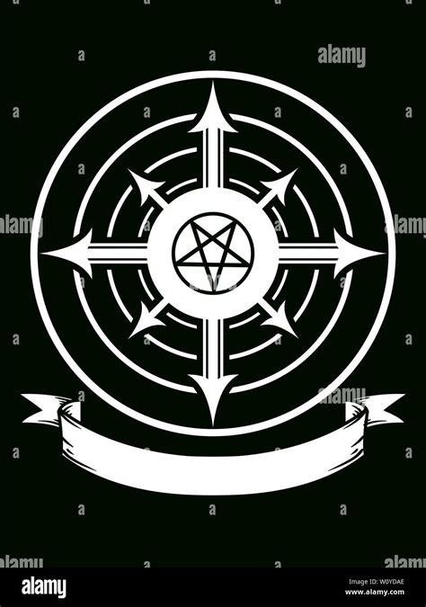 Illustration of a Chaos Magic Symbol with a Blank Ribbon and Concentric ...