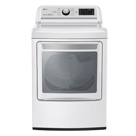 LG Electronics 7.3 cu.ft. White Electric Vented Dryer with Rear Controls and EasyLoad Door ...