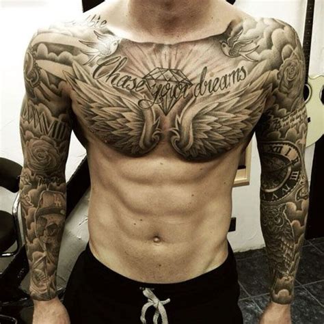 Men's Hairstyles Now | Full chest tattoos, Cool chest tattoos, Chest tattoo men