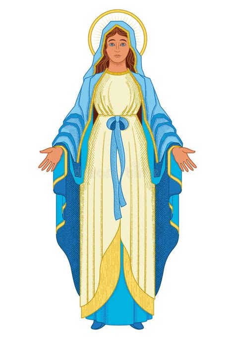 Virgin Mary Color Composition Stock Illustration - Illustration of ...