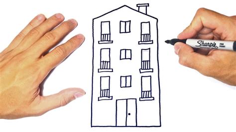 How to draw a Building Step by Step | Building Drawing Lesson - YouTube