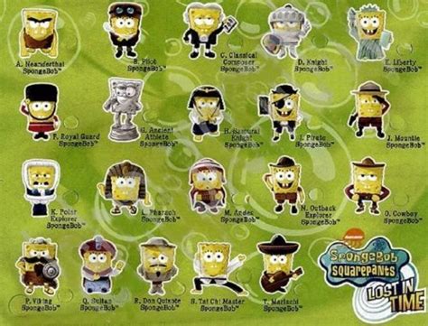 Burger King SpongeBob Lost in Time Toys - Complete Set of 20 In ...