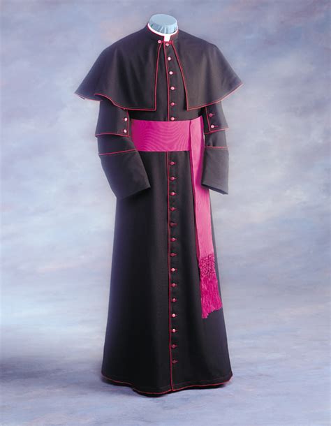 Bishop Clergy Cassock Black with Roman Purple Trim | Clergy Apparel ...