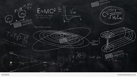 Science Equations Chalkboard - Black Stock Animation | 8439836