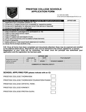 Prestige College Hammanskraal Application Forms - Fill and Sign Printable Template Online