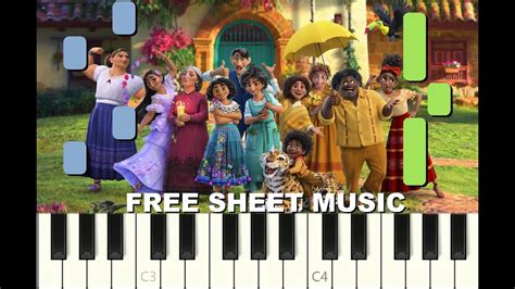 piano tutorial "THE FAMILY MADRIGAL" from ENCANTO, Disney, 2021, with free sheet music (pdf ...