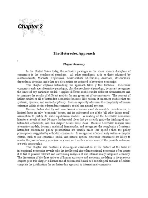 The Heterodox Approach | PDF | Heterodox Economics | Hypothesis