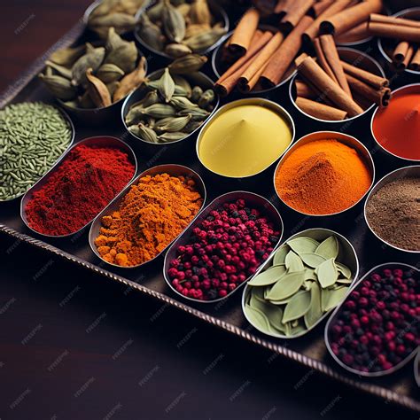 Premium AI Image | Photo various spices with various colors in color ...