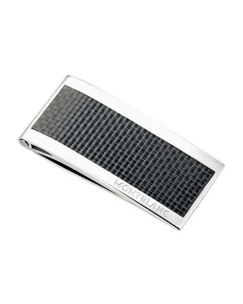 Montblanc Carbon-Inlay Stainless Steel Money Clip | Neiman Marcus