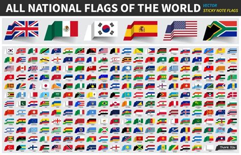 All national flags world with names Royalty Free Vector