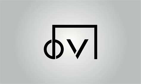 Letter OV logo design. OV logo with square shape in black colors vector ...