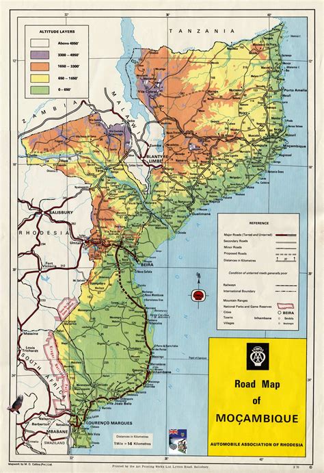 Mozambique Road Map - Mozambique • mappery