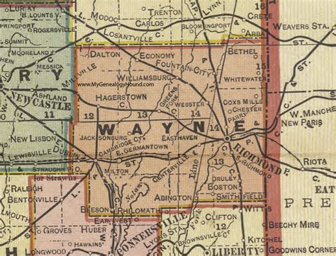 Wayne County, Indiana, 1908 Map, Richmond