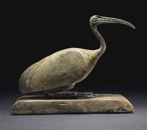 AN EGYPTIAN WOOD AND BRONZE IBIS , LATE PERIOD TO PTOLEMAIC PERIOD, 664 ...