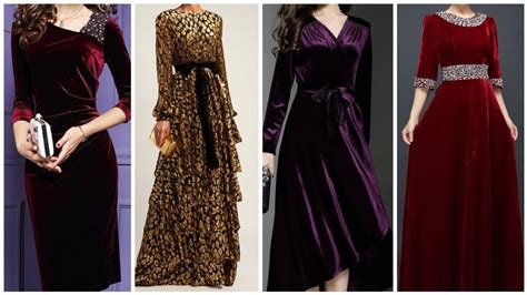 Party wear Glamorous Velvet dresses - formal winter wear velvet gown ...