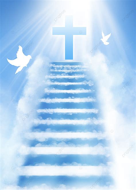 Cross Jesus Stairs Heaven Background Wallpaper Image For Free Download - Pngtree