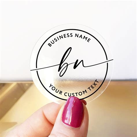 Custom business logo branding clear stickers labels Clear | Etsy