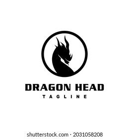 Dragon Head Black White Logo Design Stock Vector (Royalty Free) 2031058208 | Shutterstock