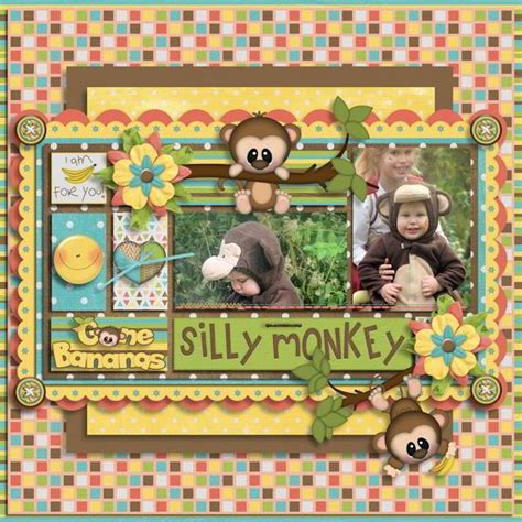 Digital: Silly Monkey Scrapbooking Layouts