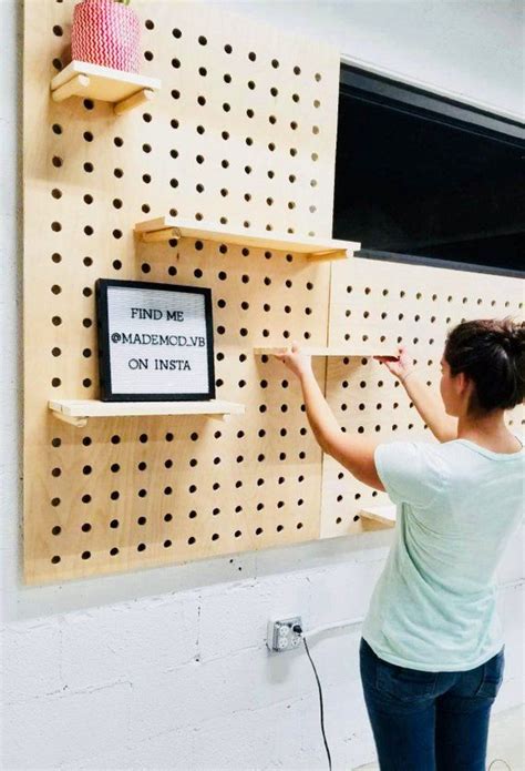 Wooden Shelf for Pegboards | Etsy in 2020 | Wooden shelves, Peg board, Shelves