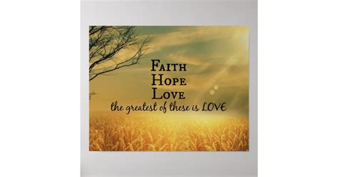 Faith, Hope, Love Bible Verse Scripture Poster | Zazzle